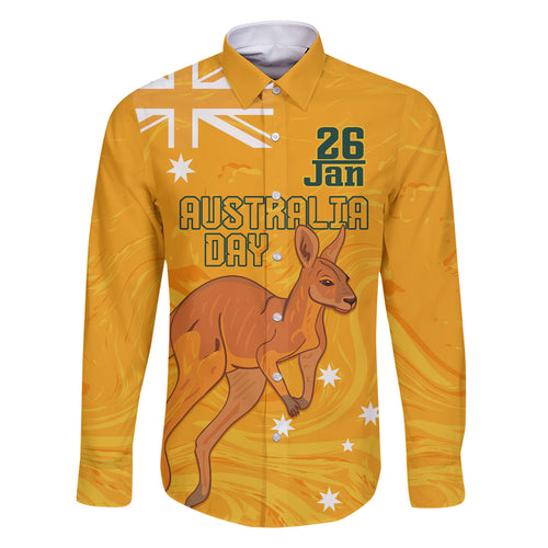 Personalised Matildas Australia Day Family Matching Off Shoulder Long Sleeve Dress and Hawaiian Shirt Proud To Be Tillies Gold Version