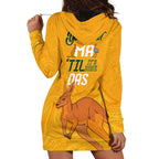 Personalised Matildas Australia Day Hoodie Dress Proud To Be Tillies Gold Version