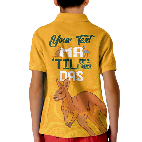 Personalised Matildas Australia Day Kid Polo Shirt Proud To Be Tillies Gold Version