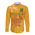 Personalised Matildas Australia Day Long Sleeve Button Shirt Proud To Be Tillies Gold Version