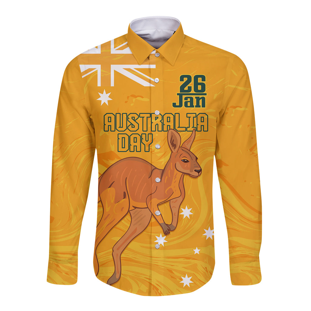 Personalised Matildas Australia Day Long Sleeve Button Shirt Proud To Be Tillies Gold Version