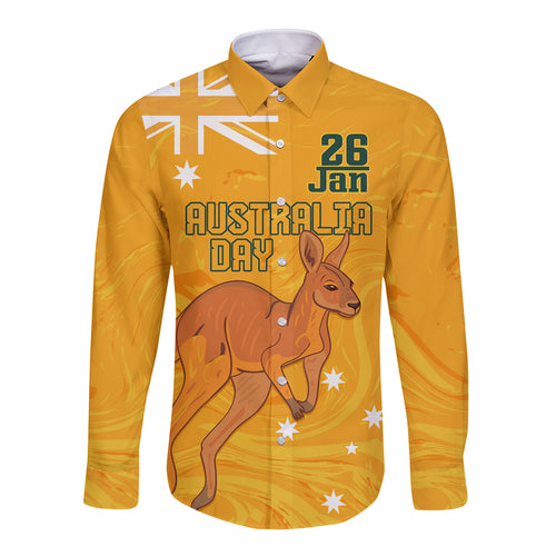 Personalised Matildas Australia Day Long Sleeve Button Shirt Proud To Be Tillies Gold Version