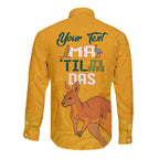 Personalised Matildas Australia Day Long Sleeve Button Shirt Proud To Be Tillies Gold Version