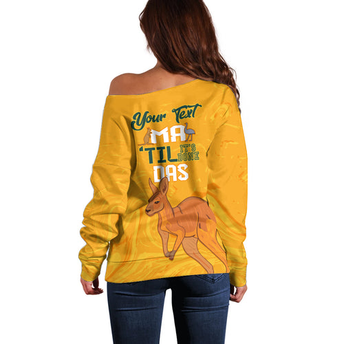 Personalised Matildas Australia Day Off Shoulder Sweater Proud To Be Tillies Gold Version