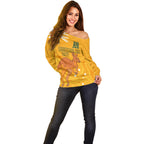 Personalised Matildas Australia Day Off Shoulder Sweater Proud To Be Tillies Gold Version
