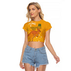 Personalised Matildas Australia Day Raglan Cropped T Shirt Proud To Be Tillies Gold Version