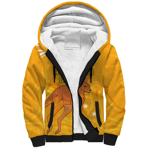 Personalised Matildas Australia Day Sherpa Hoodie Proud To Be Tillies Gold Version