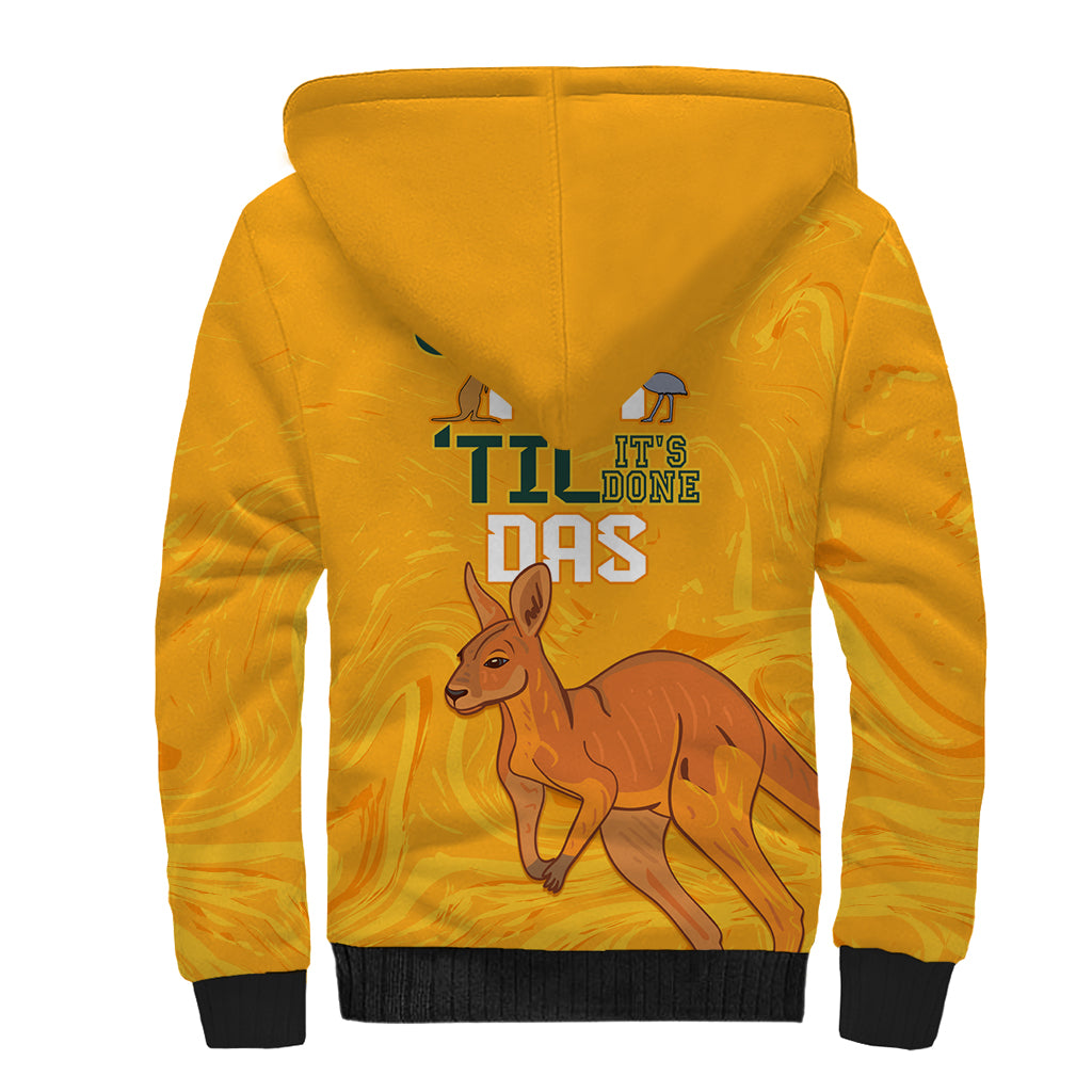 Personalised Matildas Australia Day Sherpa Hoodie Proud To Be Tillies Gold Version