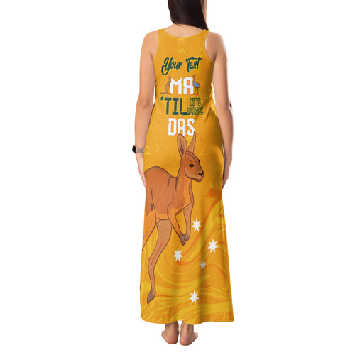 Personalised Matildas Australia Day Tank Maxi Dress Proud To Be Tillies Gold Version