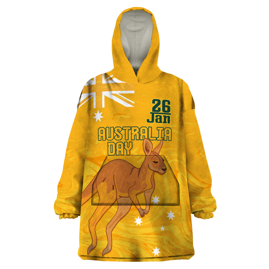 Personalised Matildas Australia Day Wearable Blanket Hoodie Proud To Be Tillies Gold Version