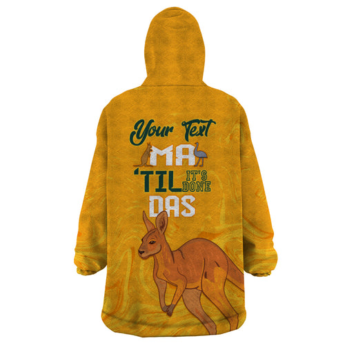 Personalised Matildas Australia Day Wearable Blanket Hoodie Proud To Be Tillies Gold Version