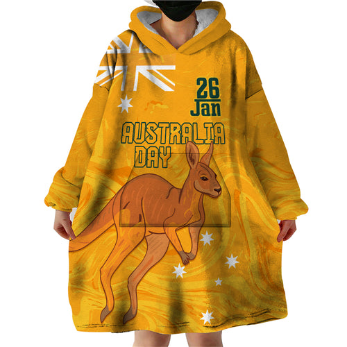 Personalised Matildas Australia Day Wearable Blanket Hoodie Proud To Be Tillies Gold Version
