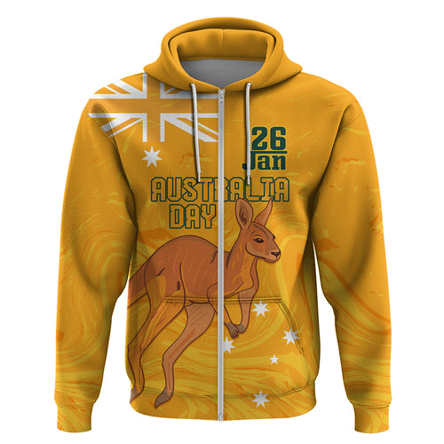 Personalised Matildas Australia Day Zip Hoodie Proud To Be Tillies Gold Version