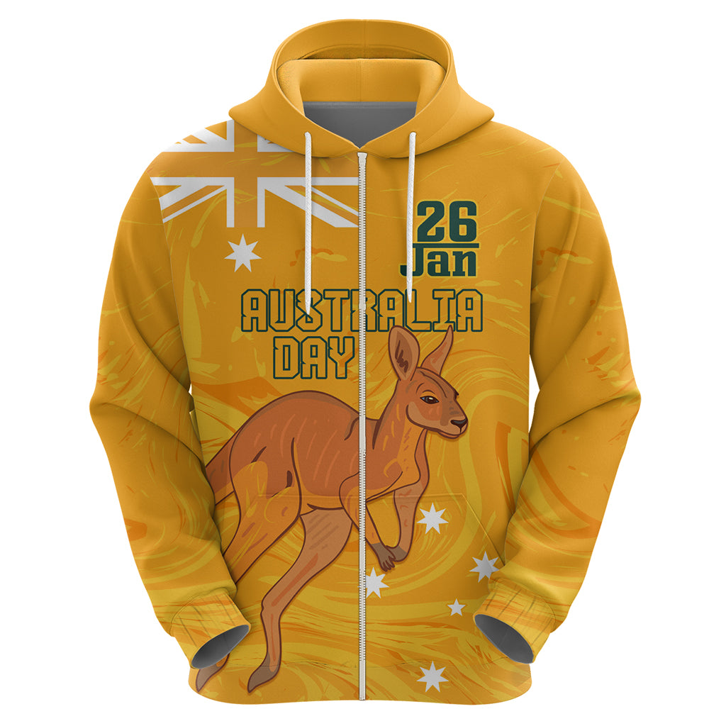 Personalised Matildas Australia Day Zip Hoodie Proud To Be Tillies Gold Version