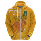 Personalised Matildas Australia Day Zip Hoodie Proud To Be Tillies Gold Version