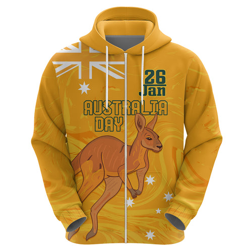 Personalised Matildas Australia Day Zip Hoodie Proud To Be Tillies Gold Version