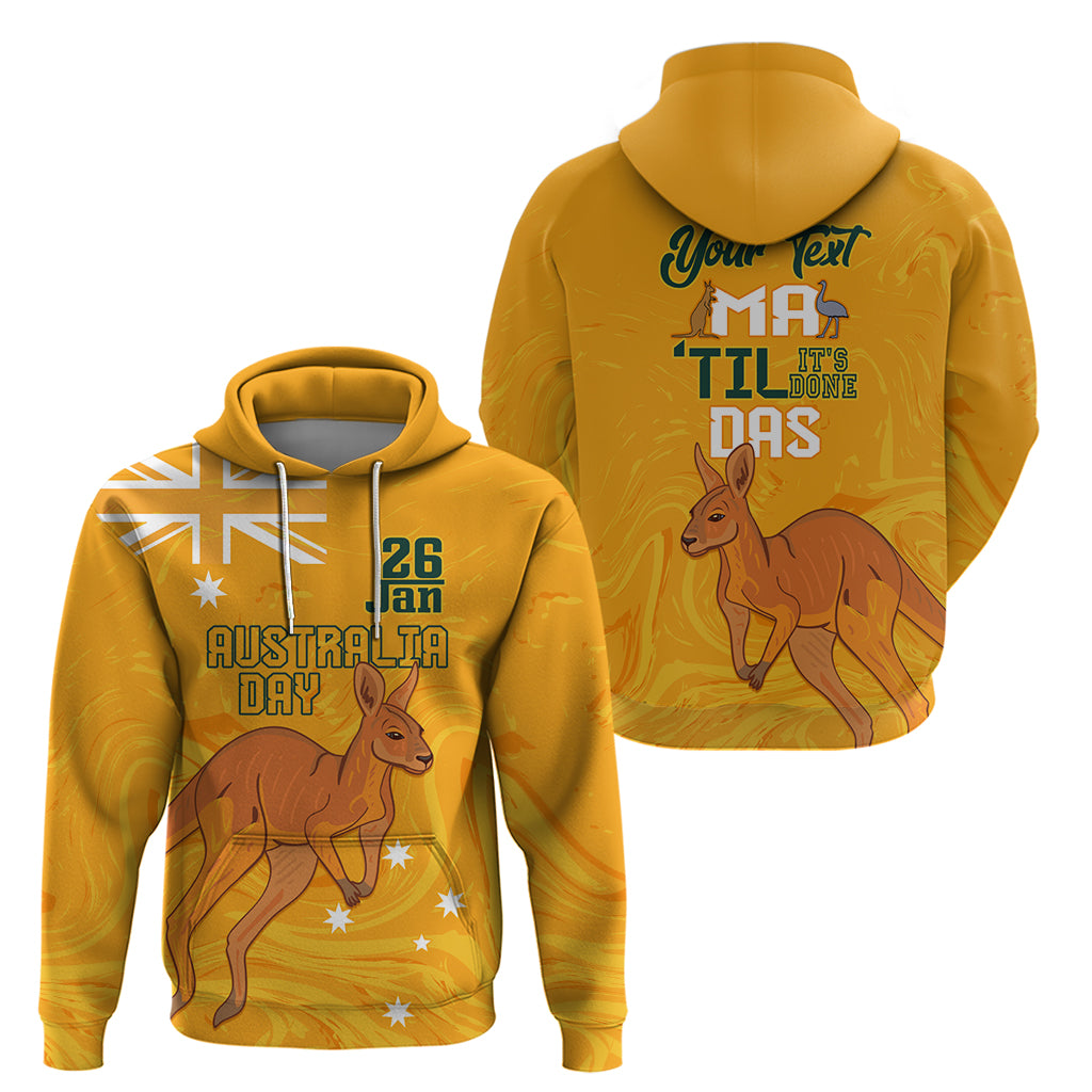 Personalised Matildas Australia Day Zip Hoodie Proud To Be Tillies Gold Version
