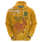 Personalised Matildas Australia Day Zip Hoodie Proud To Be Tillies Gold Version