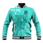 Personalised Matildas Australia Day Baseball Jacket Proud To Be Tillies Turquoise Version