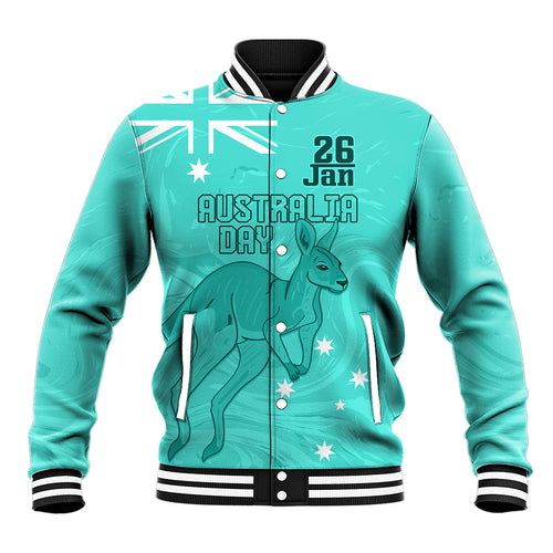 Personalised Matildas Australia Day Baseball Jacket Proud To Be Tillies Turquoise Version