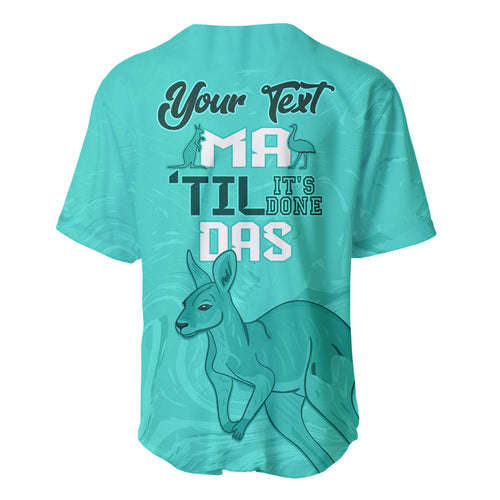 Personalised Matildas Australia Day Baseball Jersey Proud To Be Tillies Turquoise Version