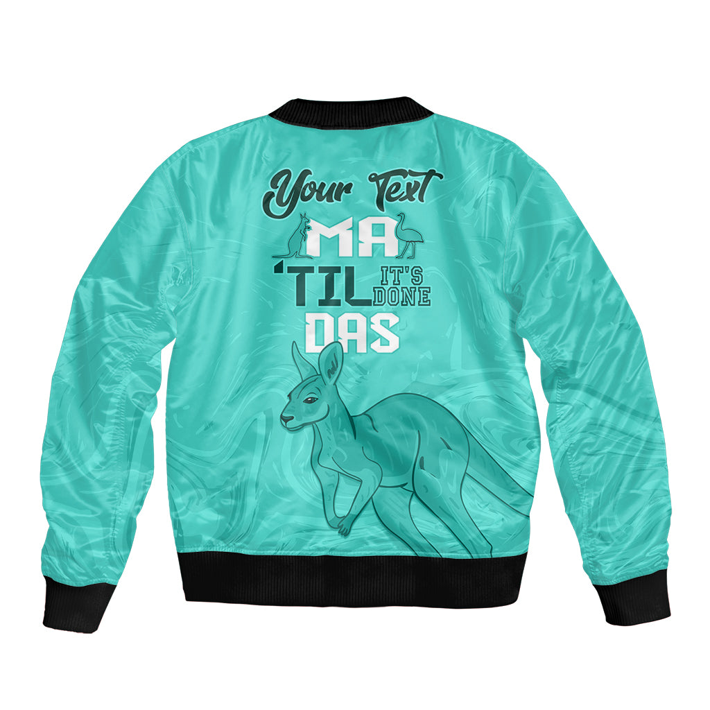 Personalised Matildas Australia Day Bomber Jacket Proud To Be Tillies Turquoise Version