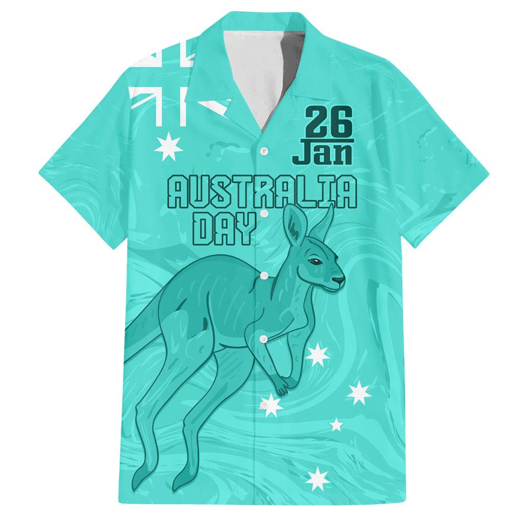 Personalised Matildas Australia Day Family Matching Tank Maxi Dress and Hawaiian Shirt Proud To Be Tillies Turquoise Version