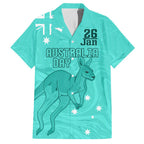 Personalised Matildas Australia Day Family Matching Tank Maxi Dress and Hawaiian Shirt Proud To Be Tillies Turquoise Version