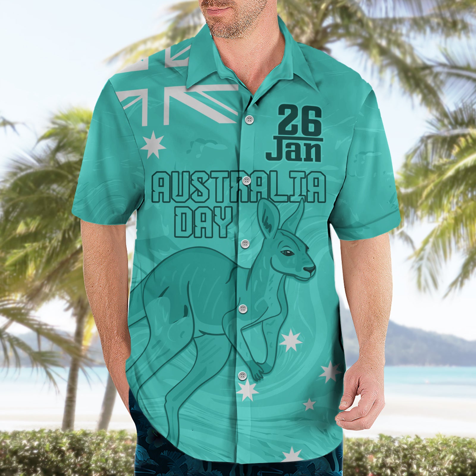 Personalised Matildas Australia Day Hawaiian Shirt Proud To Be Tillies Turquoise Version