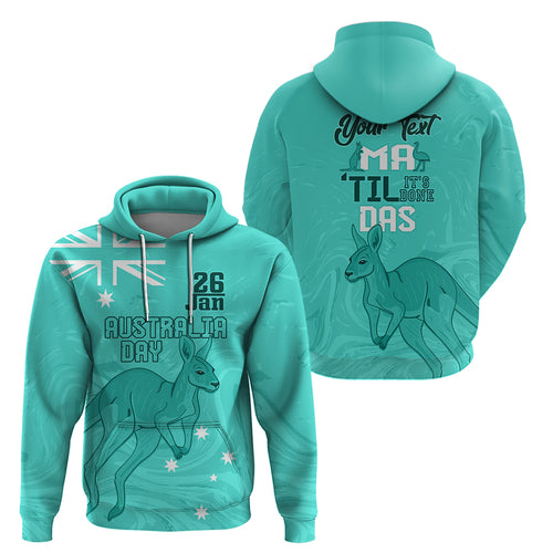 Personalised Matildas Australia Day Hoodie Proud To Be Tillies Turquoise Version
