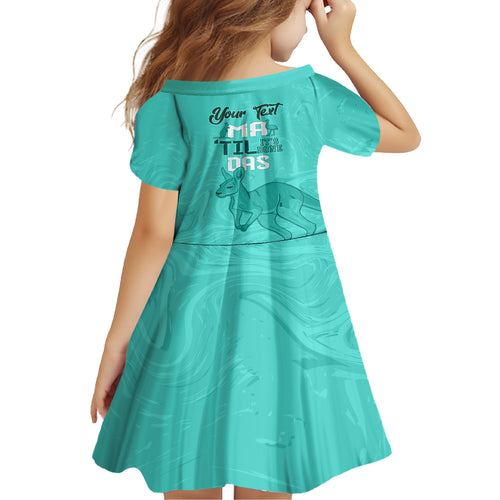 Personalised Matildas Australia Day Kid Short Sleeve Dress Proud To Be Tillies Turquoise Version