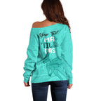 Personalised Matildas Australia Day Off Shoulder Sweater Proud To Be Tillies Turquoise Version
