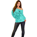 Personalised Matildas Australia Day Off Shoulder Sweater Proud To Be Tillies Turquoise Version