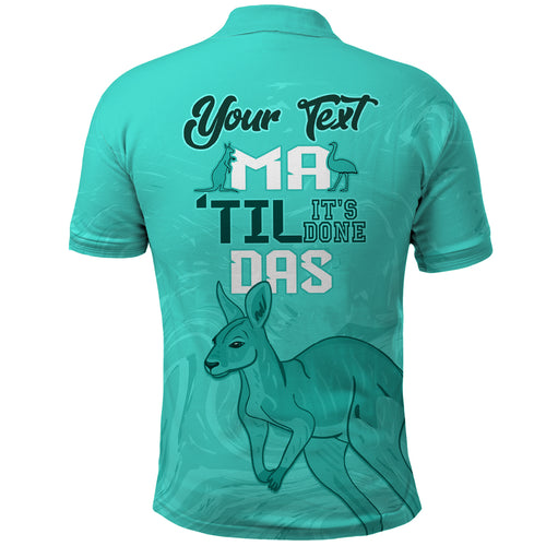 Personalised Matildas Australia Day Polo Shirt Proud To Be Tillies Turquoise Version