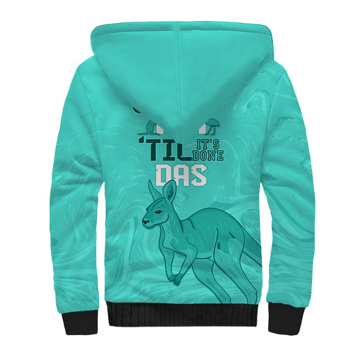 Personalised Matildas Australia Day Sherpa Hoodie Proud To Be Tillies Turquoise Version