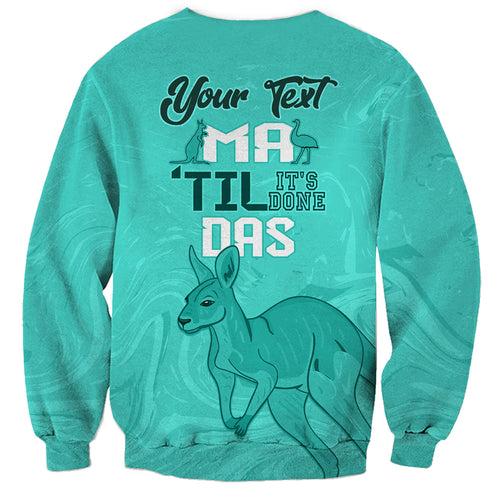 Personalised Matildas Australia Day Sweatshirt Proud To Be Tillies Turquoise Version