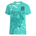 Personalised Matildas Australia Day Women V Neck T Shirt Proud To Be Tillies Turquoise Version