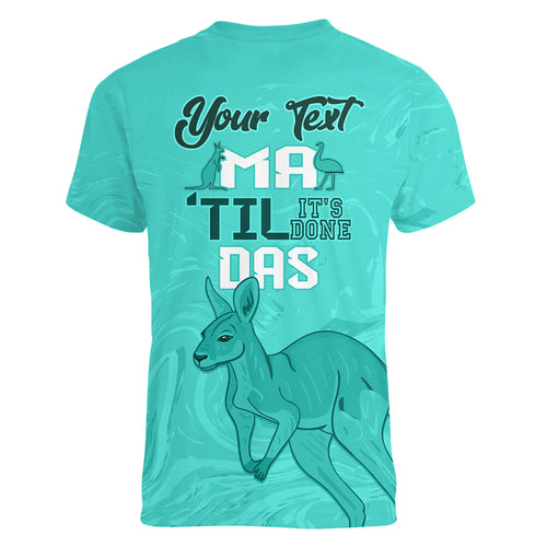 Personalised Matildas Australia Day Women V Neck T Shirt Proud To Be Tillies Turquoise Version