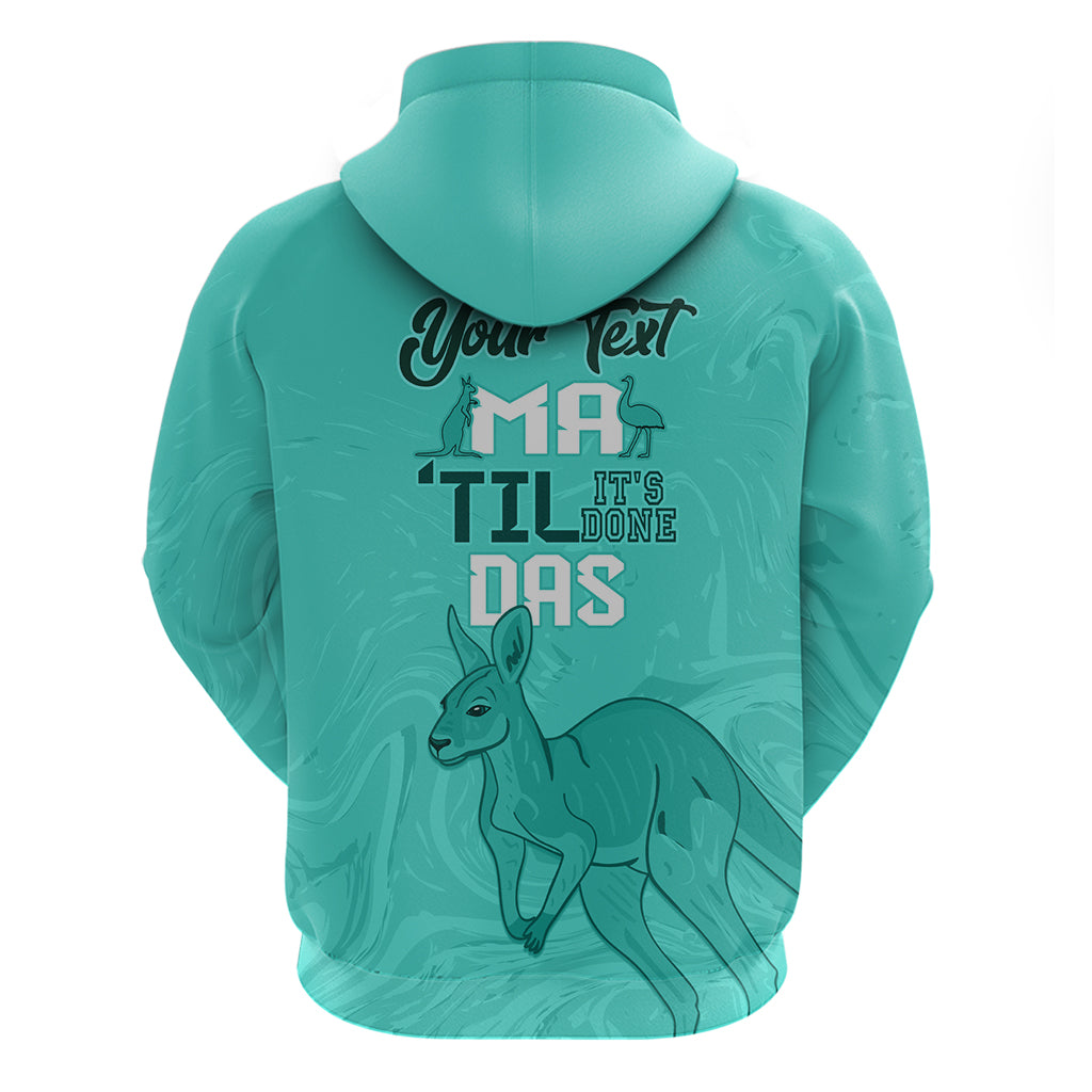 Personalised Matildas Australia Day Zip Hoodie Proud To Be Tillies Turquoise Version