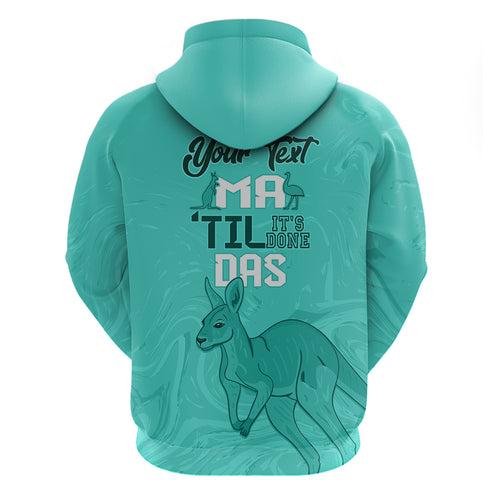 Personalised Matildas Australia Day Zip Hoodie Proud To Be Tillies Turquoise Version