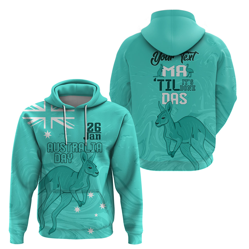 Personalised Matildas Australia Day Zip Hoodie Proud To Be Tillies Turquoise Version