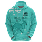 Personalised Matildas Australia Day Zip Hoodie Proud To Be Tillies Turquoise Version