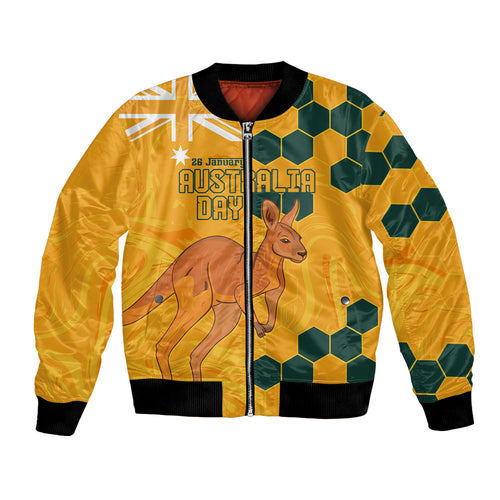 Custom Australia Day Soccer Socceroos Bomber Jacket We Are One And Free