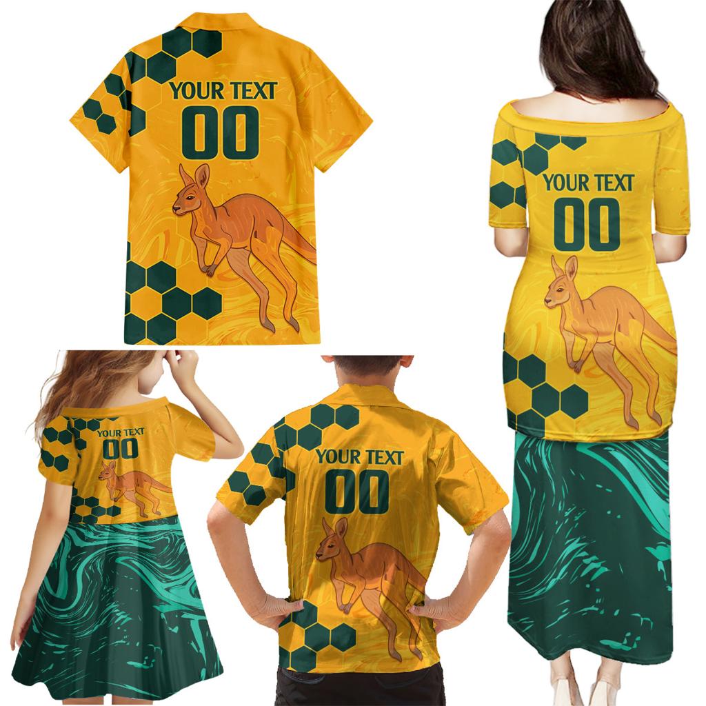 Custom Australia Day Soccer Socceroos Family Matching Puletasi and Hawaiian Shirt We Are One And Free