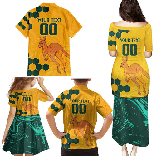 Custom Australia Day Soccer Socceroos Family Matching Puletasi and Hawaiian Shirt We Are One And Free