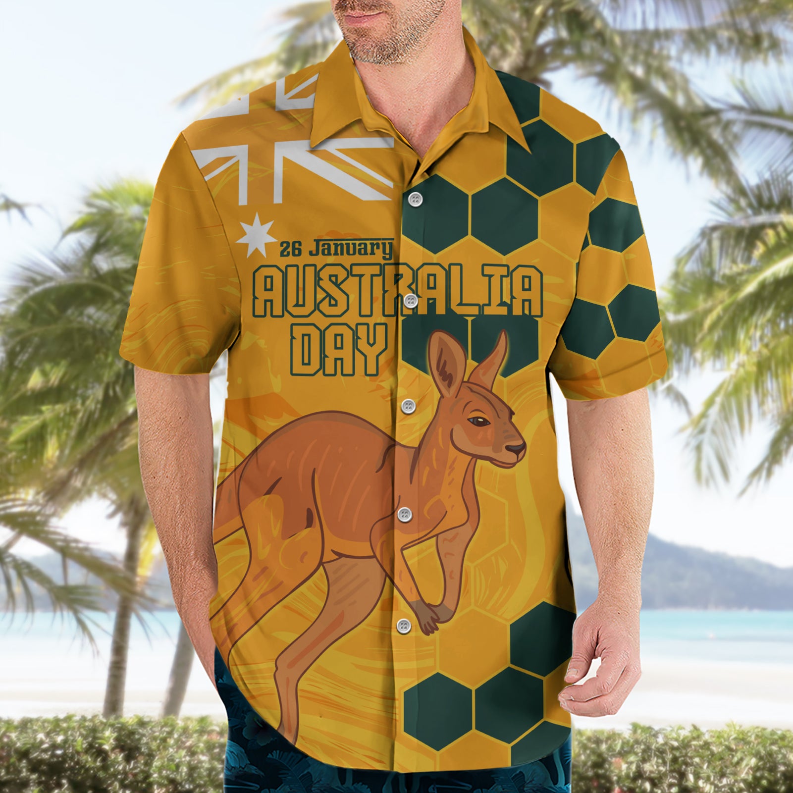 Custom Australia Day Soccer Socceroos Hawaiian Shirt We Are One And Free