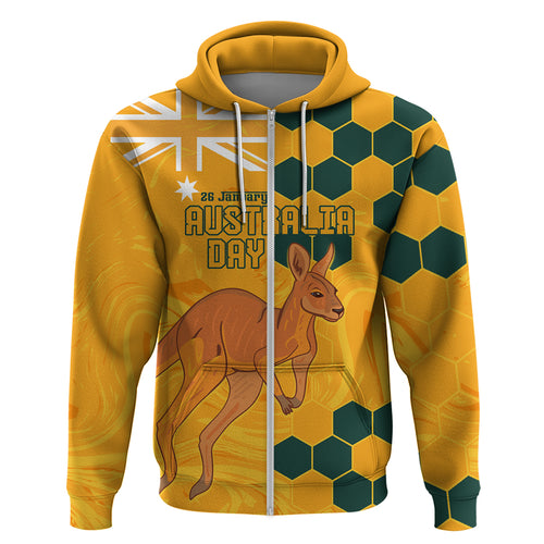 Custom Australia Day Soccer Socceroos Hoodie We Are One And Free