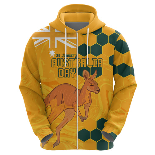 Custom Australia Day Soccer Socceroos Hoodie We Are One And Free