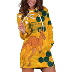 Custom Australia Day Soccer Socceroos Hoodie Dress We Are One And Free