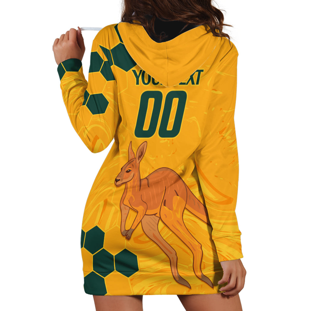 Custom Australia Day Soccer Socceroos Hoodie Dress We Are One And Free